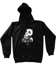 Load image into Gallery viewer, HannaHugs panda black hoodie ,Hannah Levy HannaHugs, HannaHugs hoodie, HannaHugs panda hoodie , children animal hoodie