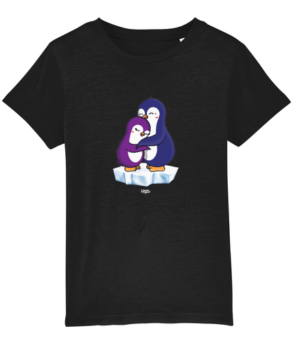 HannaHugs penguin black T-shirt ,Hannah Levy HannaHugs, HannaHugs T-shirt, HannaHugs penguin T-shirt , children animal T-shirt
